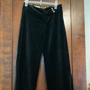 Milly of New York Wide Leg Black Velvet Palazzo Pants Size 4
